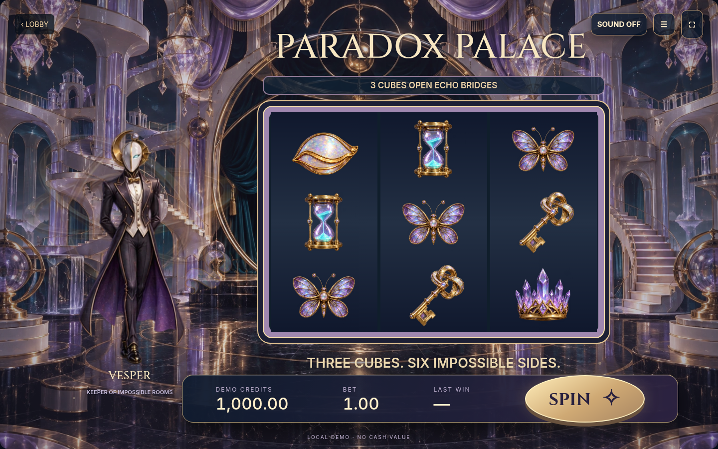 Paradox Palace game artwork and screen