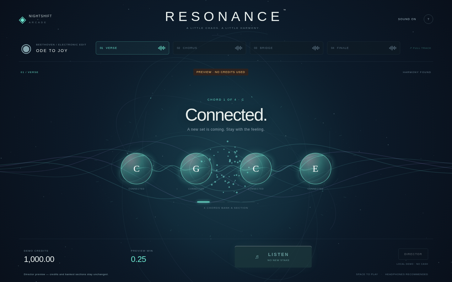 Resonance game artwork and screen