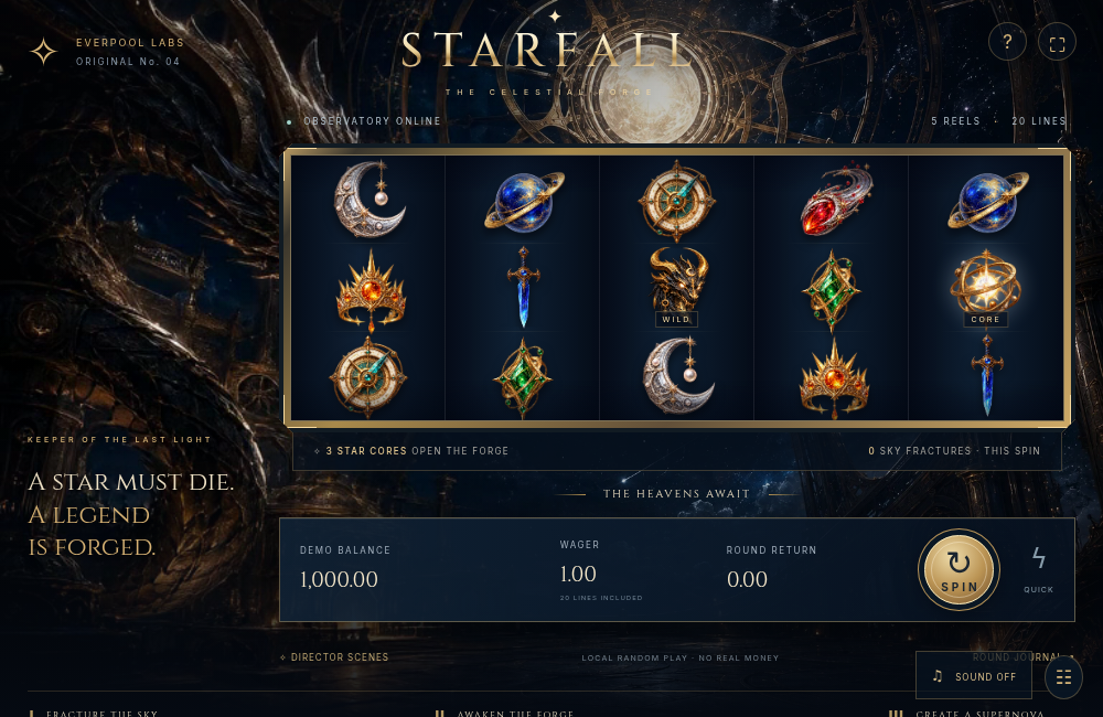 Starfall game artwork and screen
